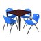 Regency Kahlo Square Table & Chair Sets, 36 W, 36 L, 29 H, Wood, Metal, Plastic Top, Mahogany TPL3636MHCM47BE - alternate 1